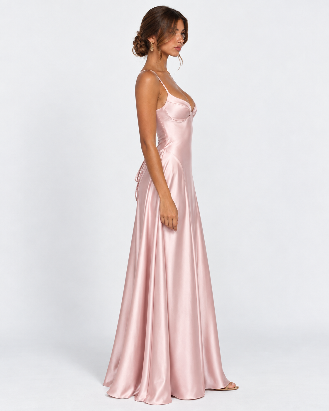 Open Bar Satin Maxi Dress – 22