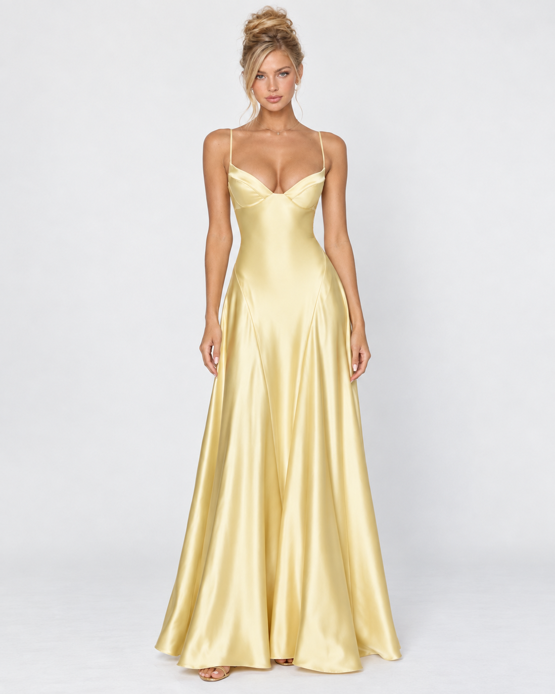 Open Bar Satin Maxi Dress – 24