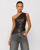 Sharp Edge Faux Leather Top – 1