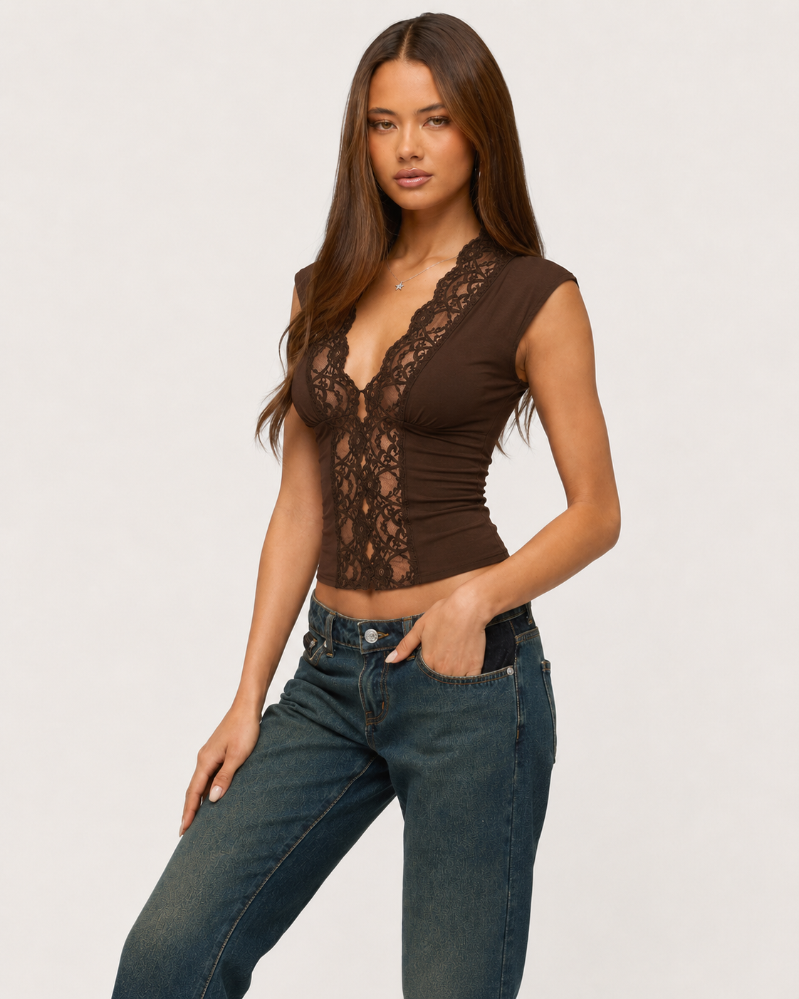 Second Glance Lace Button Top – 10