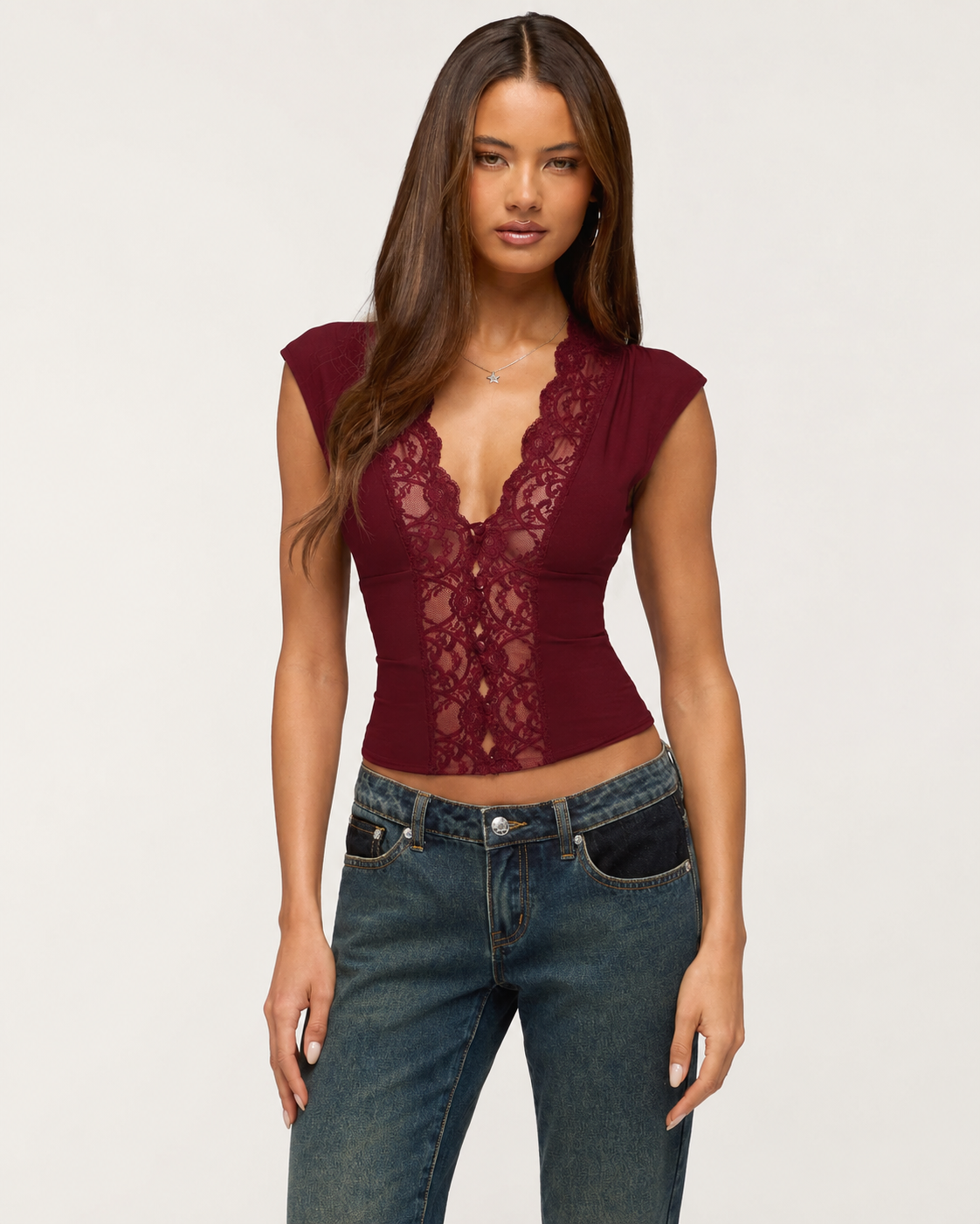 Second Glance Lace Button Top – 5