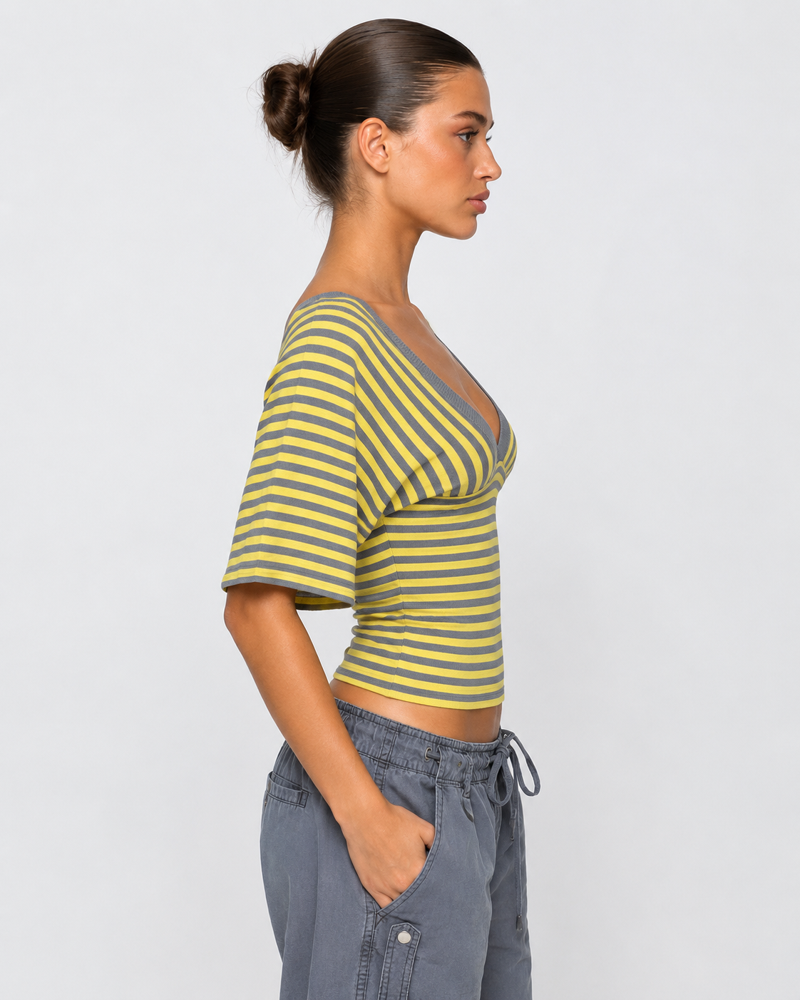 Weekend Pass Striped V-Neck Top – 11
