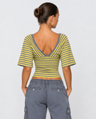 Weekend Pass Striped V-Neck Top – 12