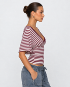 Weekend Pass Striped V-Neck Top – 14