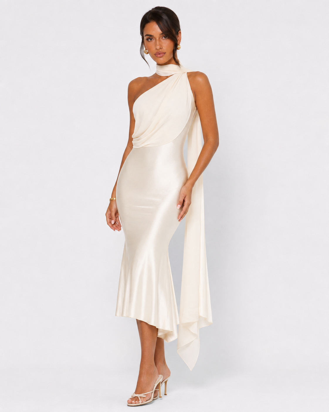 Fresh Start One-Shoulder Midi Dress – 11