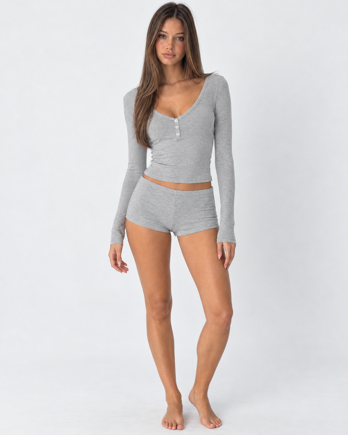 Early Riser Ribbed Henley Set – 1