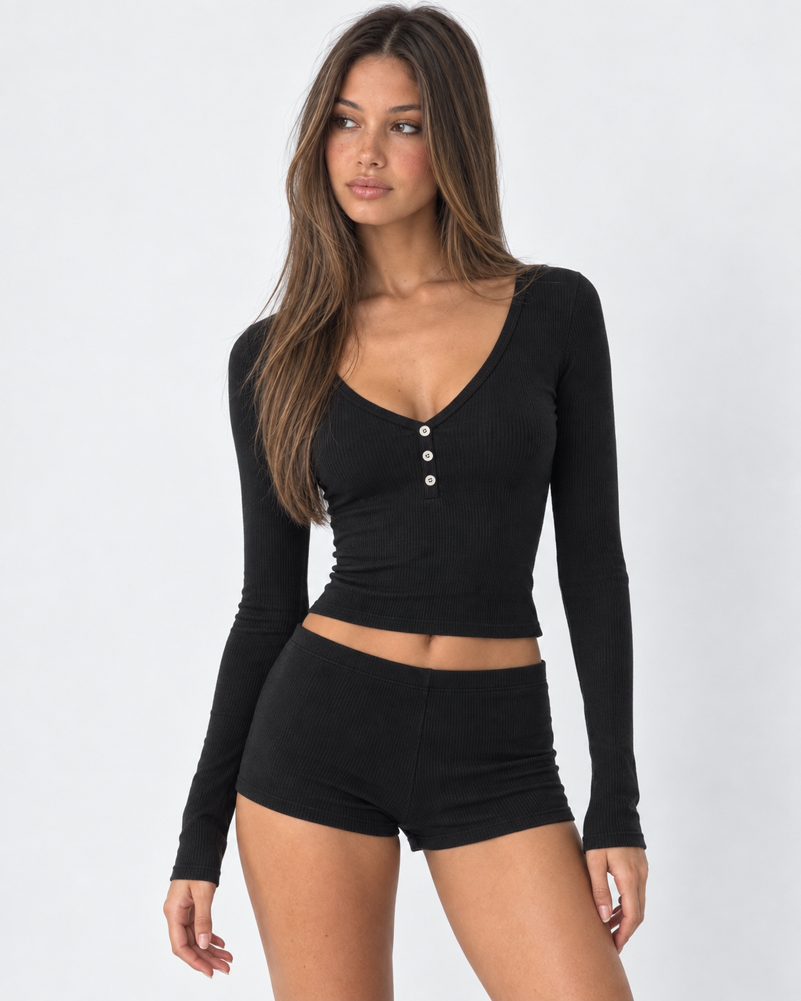 Early Riser Ribbed Henley Set – 13