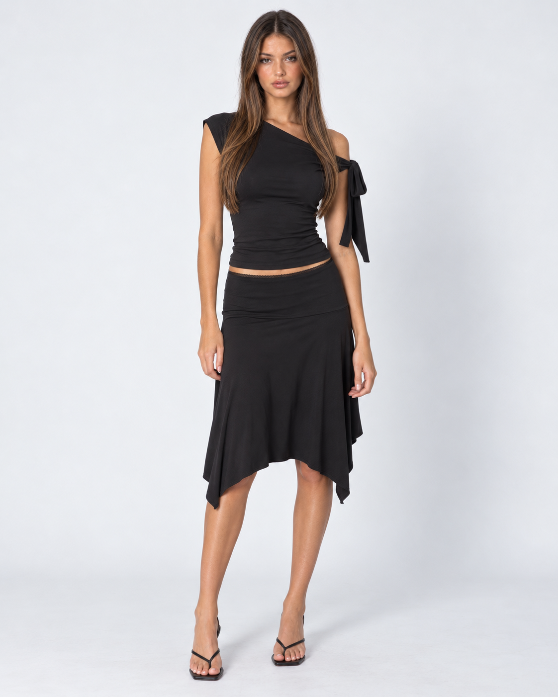 Getaway Glow One-Shoulder Skirt Set – 10