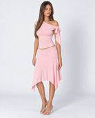 Getaway Glow One-Shoulder Skirt Set – 2