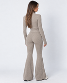 Zipped Lips Ribbed Cardigan Set – 10