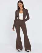 Zipped Lips Ribbed Cardigan Set – 19