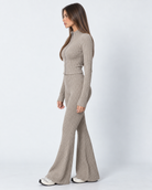 Zipped Lips Ribbed Cardigan Set – 9