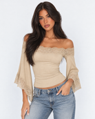 Flashback Lace Off-Shoulder Top – 16