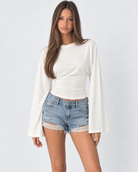 Wave Hello Ruched Bell-Sleeve Top – 10