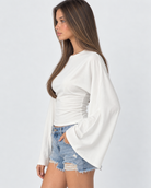 Wave Hello Ruched Bell-Sleeve Top – 13