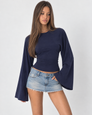 Wave Hello Ruched Bell-Sleeve Top – 14