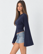 Wave Hello Ruched Bell-Sleeve Top – 16
