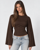 Wave Hello Ruched Bell-Sleeve Top – 17
