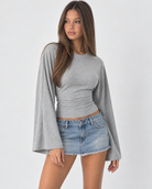 Wave Hello Ruched Bell-Sleeve Top – 2