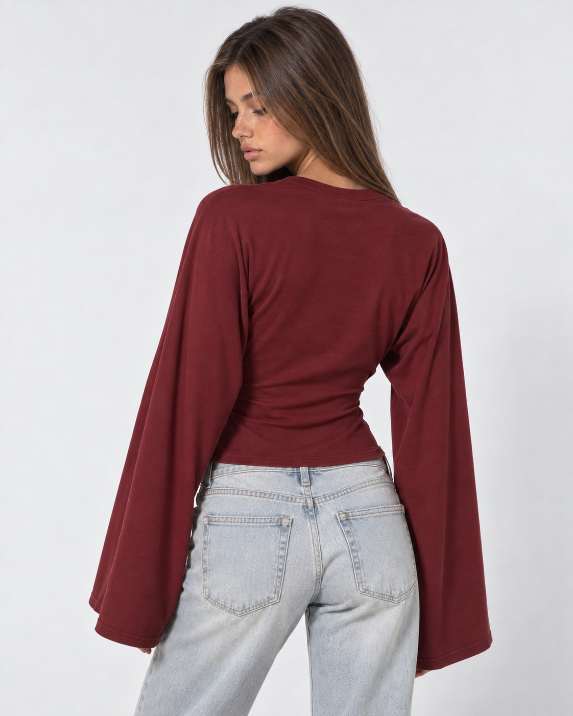 Wave Hello Ruched Bell-Sleeve Top – 23