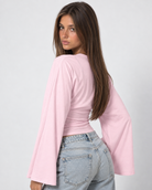Wave Hello Ruched Bell-Sleeve Top – 26