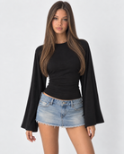 Wave Hello Ruched Bell-Sleeve Top – 6