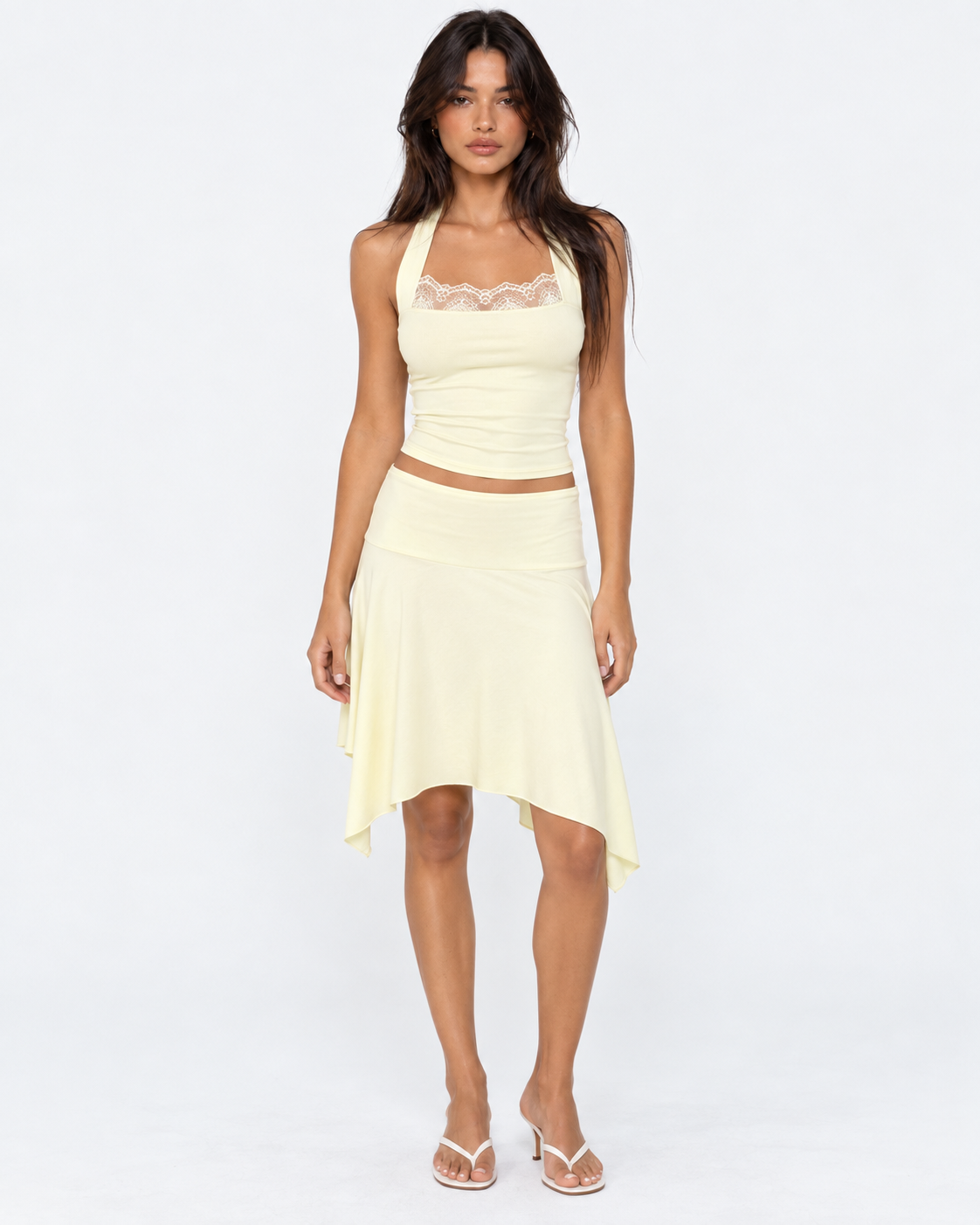 Peekaboo Lace Halter Skirt Set – 1