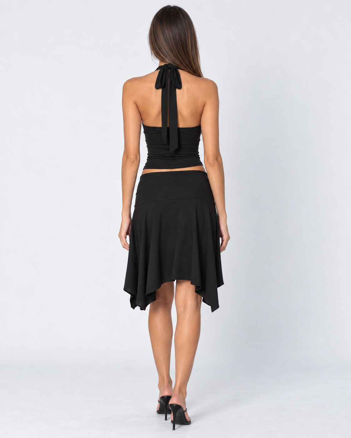 Peekaboo Lace Halter Skirt Set – 9