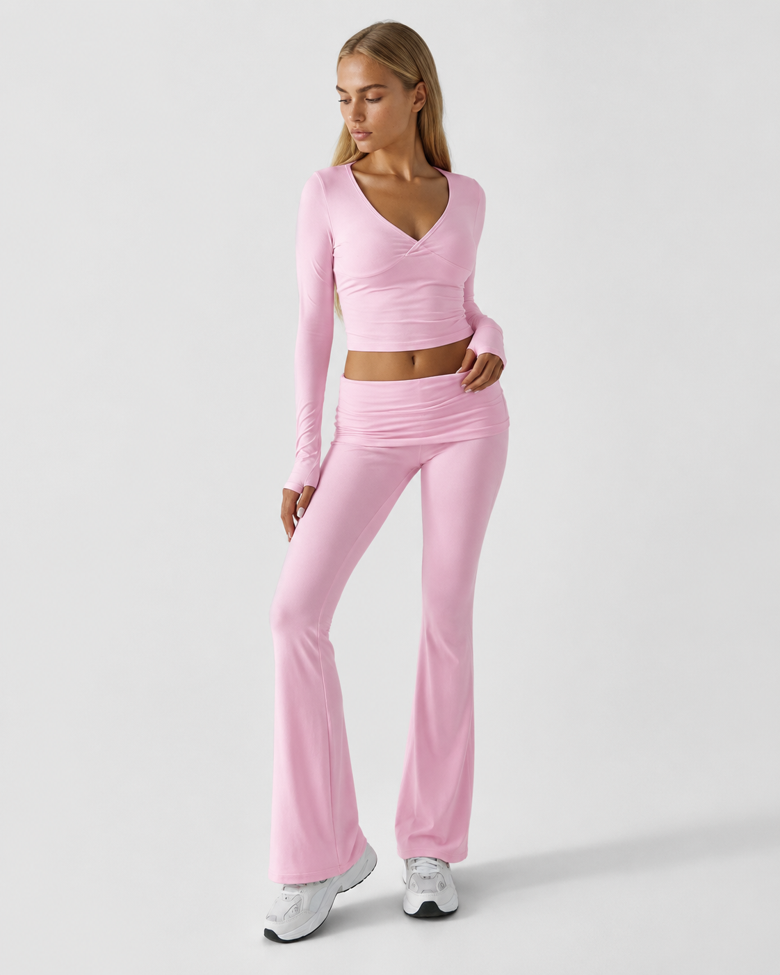 Twist Ending Flare Pants Set – 5