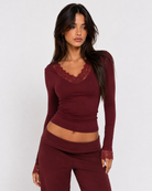 Cuff Link Lace-Trim Top – 14
