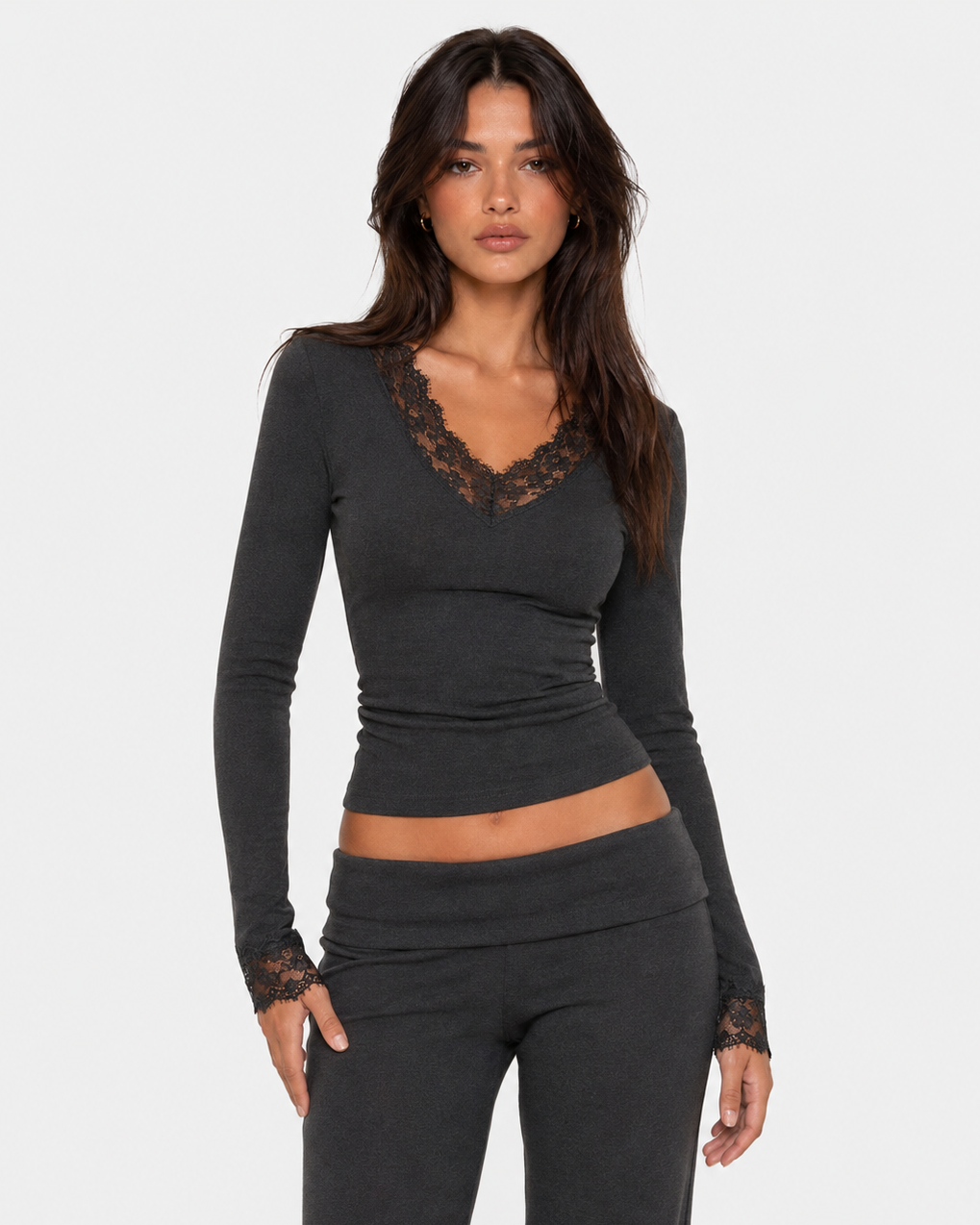 Cuff Link Lace-Trim Top – 17