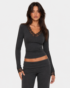 Cuff Link Lace-Trim Top – 17
