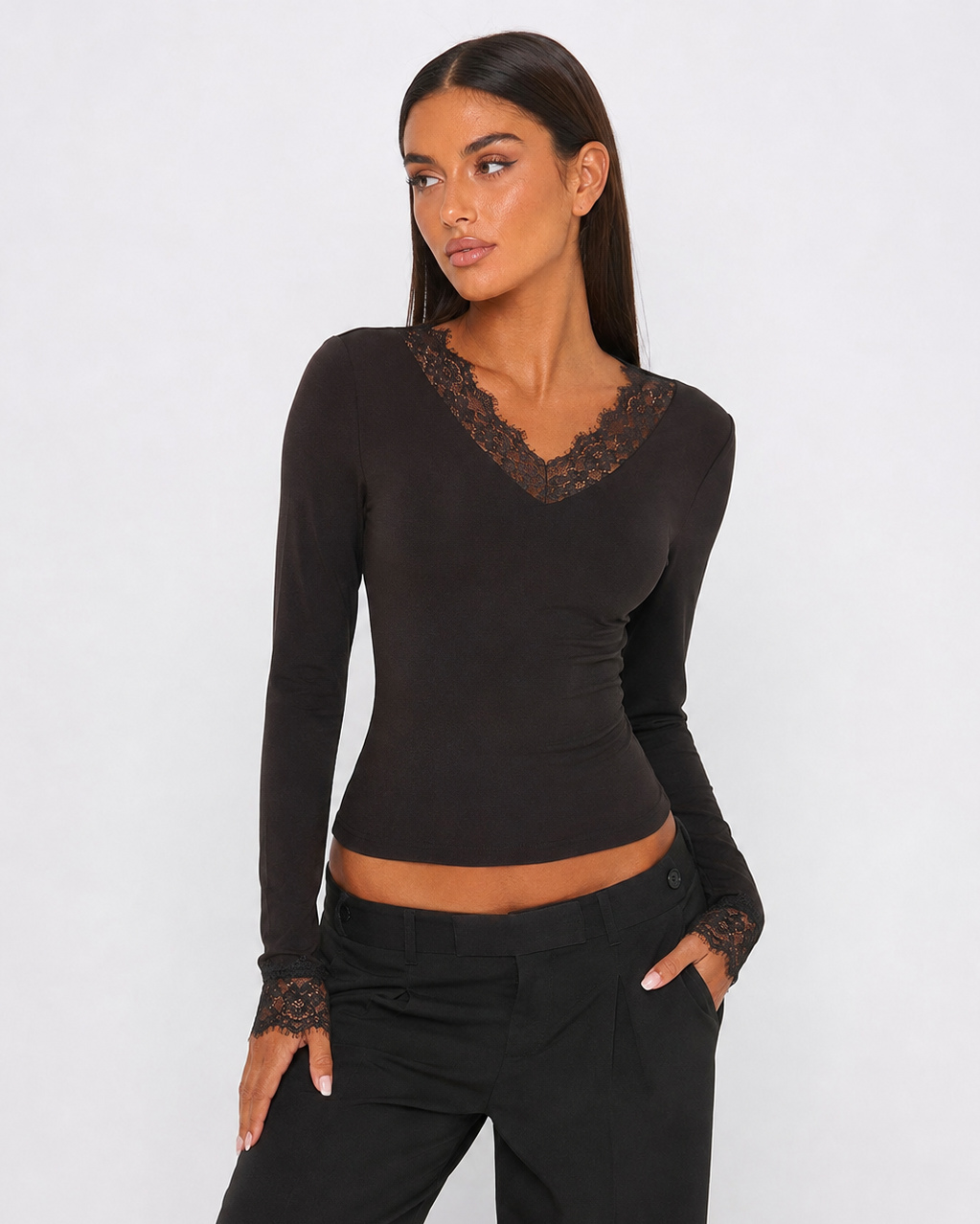 Cuff Link Lace-Trim Top – 2