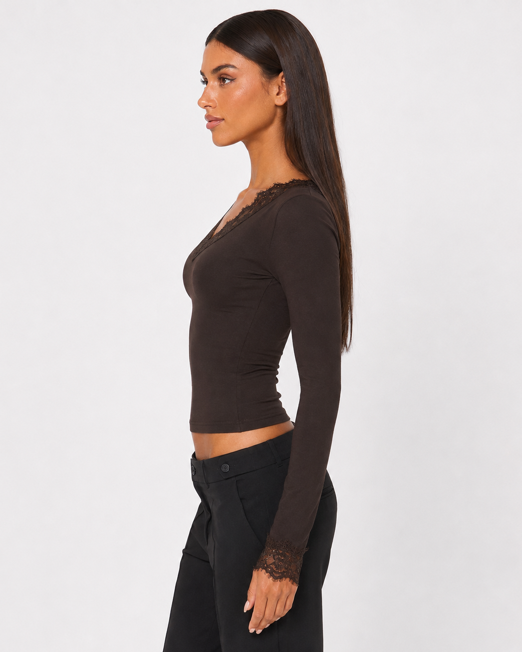 Cuff Link Lace-Trim Top – 3