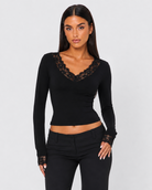 Cuff Link Lace-Trim Top – 5